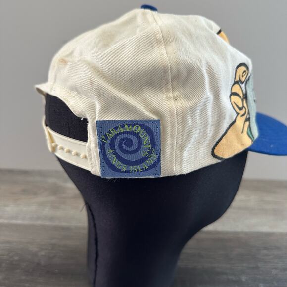 Vintage White Paramount Parks Kings Island Fred Flintstone Color Brim Hat 1990s - Picture 6 of 8